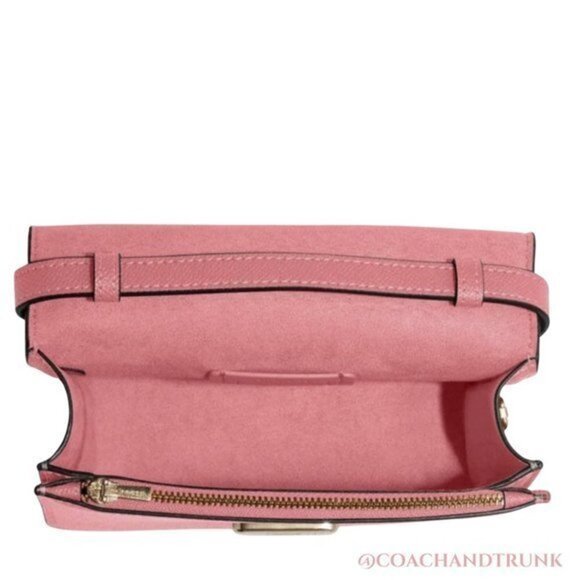 AUTHENTIC COACH Leather Mini Brynn Crossbody Taffy Pink Gold Accents - Picture 4 of 6